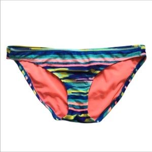 Xhilaration Striped Bikini Bottom Multi Color Medium